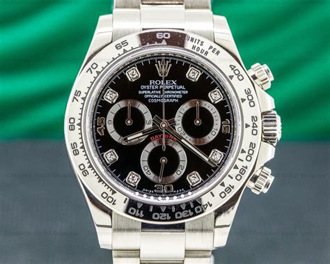 rolex  daytona  black diamond dial  white gold