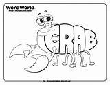 Crab Coloring Sheets Wordworld Print Worksheets Pages Printable Disney Alphabet Animal Word Worksheet Kids Large Pig Cartoon Learn Ant  sketch template