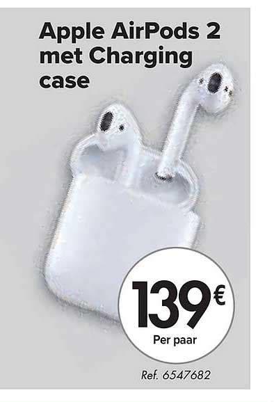 apple airpods  met charging case aanbieding bij carrefour