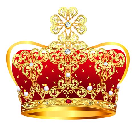 gold red crown png image