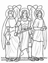St Archangels Raphael Jerome Archangel Coloring Michael Pages Three Sheets Catholic Choose Board Feast September sketch template