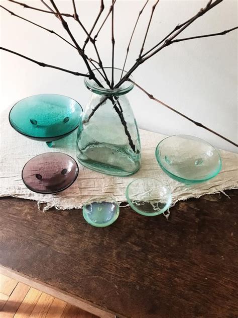 Nesting Glass Bowls Footed Glass Bowls Art Glass Bowls Etsy