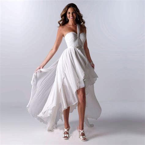 2016 New Arrival Cheap Wedding Dress White Chiffon One Shoulder High