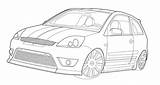 Ford Fiesta Drawing Outlines Line Xr4 Draw Source Deviantart sketch template