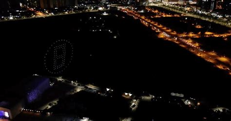 led light night drone flashing show   streets united