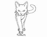 Bloodclan Lineart Warrior Cat Scourge Coloring Peeking sketch template