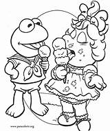 Piggy Kermit Muppets Muppet Desenhos Sorvete Tomando Sapo Leap Caco Toad Ziggy Adopt Coloringhome sketch template