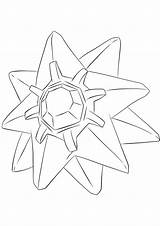Pokemon Starmie Coloring Pages Type Water Generation Kids sketch template