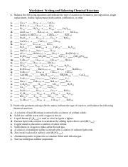 chemical equation worksheet answers support worksheet