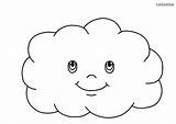 Wolke Gesicht Wolken Ausmalbilder Malvorlage Clouds Cloudy Wetter Printable Malvorlagen Flauschige Regen sketch template