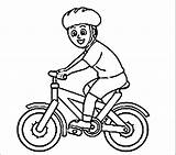 Coloring Riding Bike Bicycle Helmet Popular Wearing sketch template