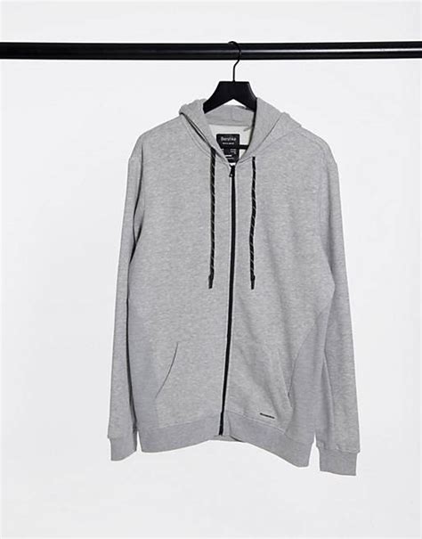 bershka zip  hoodie  ord  grey asos