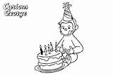 Coloring Pages Curious George Birthday Happy Printable Kids sketch template