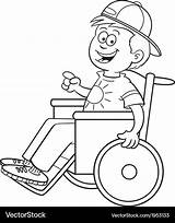 Wheelchair Cartoon Boy Vector Royalty sketch template