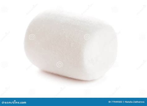 single fluffy white marshmallow macro  white stock image image