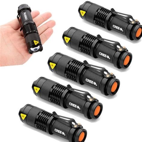 pcs  pack mini tactical led flashlight torch adjustable focus  modes lm pocket size