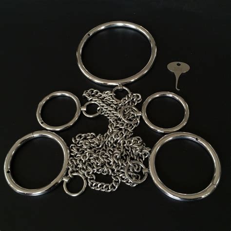 stainless steel round bdsm collar handcuffs for sex bondage set