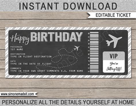 birthday boarding pass gift ticket surprise gifts   surprise