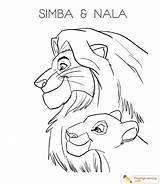 Coloring Simba Lion Nala King Pages Comments sketch template