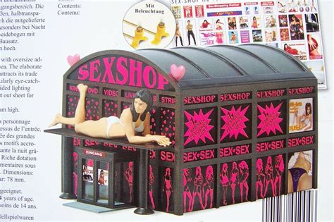 Ho Busch 1 87 Scale Lighted Sex Shop Model Building Kit