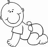 Baby Coloring Boy Pages Crawl Cartoon Drawing Clip Choose Board Read sketch template