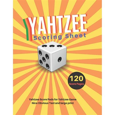 yahtzee scoring sheet  yahtzee score pads  yahtzee game nice obvious text  large