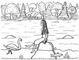 Barefoot Mute Swan She Trout sketch template