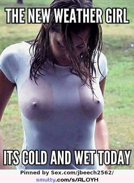 caption funny wet wettshirt tits nipples outdoors