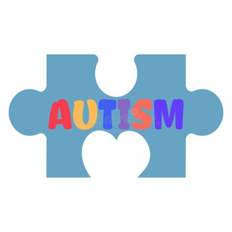 set  autism awareness symbols signs  colorful text autism