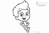 Coloring Pages Guppies Bubble Gil Clipart Kids Printable sketch template