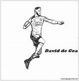 Pages Gea David Coloring Soccer Players Color Online sketch template