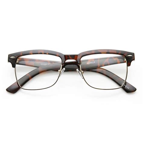 unisex square medium semi rimless modern fashion glasses eyeglasses
