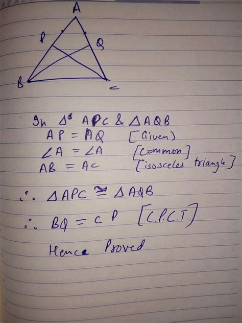 In The Adjoining Figure P And Q Are Two Points On Equal