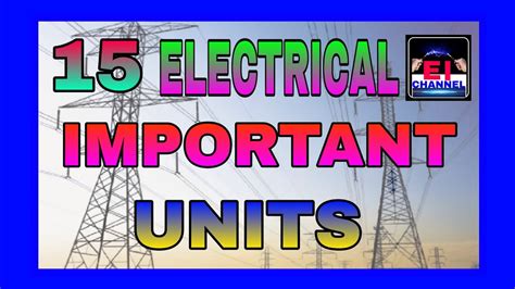 important electrcal units basic electrical units youtube