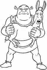 Coloring Shrek Ogre Donkey Drawings Pages Coloriage Designlooter Para Dibujos Desenhos 73kb 791px sketch template