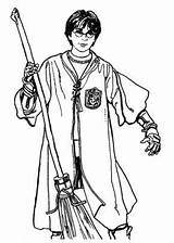 Coloring Potter Harry Wand sketch template