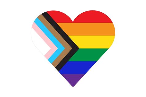 heart shape icon of new pride flag lgbtq redesign including black