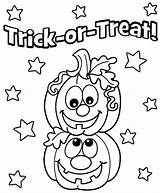 Halloween Coloring Pages Treat Trick Printable Pre Pumpkin Mummy Happy Preschool Sheets Oriental Trading Print Preschoolers Colouring Kids Color Holidays sketch template