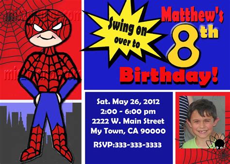 Mis 2 Manos Made By My Hands Spiderman Invitations Personalized