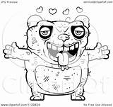 Panda Outlined Ugly Loving Clipart Cartoon Coloring Vector Cory Thoman Royalty sketch template