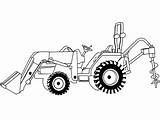 Backhoe Trattori Bagger Coloringonly 8n Tractors Loader Granjero Farm Ausdrucken Ausmalen sketch template