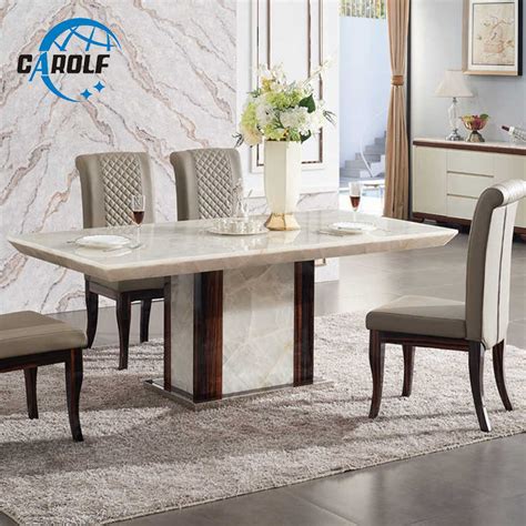 legs modern furniture  seater rectangular white marble dining table