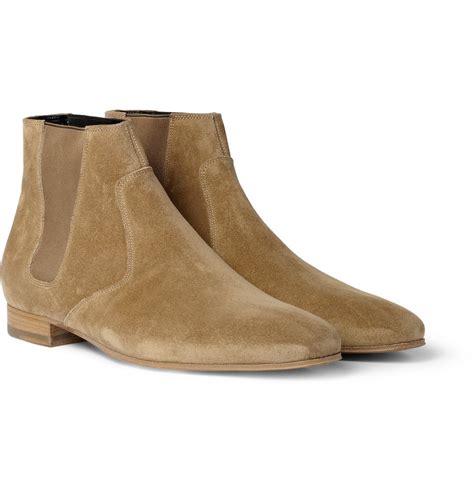 saint laurent suede chelsea boots  natural  men lyst