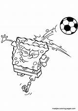 Spongebob Soccer Coloring Pages Playing Colouring Kids Squarepants Printable Color Drawings Maatjes Print Voetbal Football Wk Kleurplaten Sports Book Do sketch template