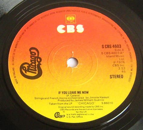 chicago   leave    vinyl single record  rpm etsy