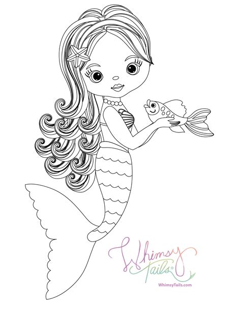 coloring pages whimsy tails mermaid  shark blankets
