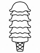 Cream Ice Coloring Pages Cone Clipart Outline Scoop Clip Blank Scoops Template Drawing Rainbow Outlines Cliparts Printable Print Color Kitty sketch template