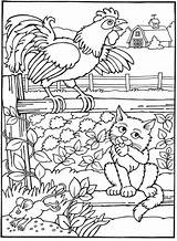 Coloring Fables Aesop Pages Rooster Mouse Colouring Color Dover Sheets Young Printable Animal Doverpublications Books sketch template