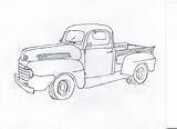 Truck Drawing Pickup Outline Ford Trucks F1 Pencil Easy Drawings Draw Old Sketch Line Coloring Pages Classic Sketches Template Back sketch template
