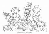 Thanksgiving Colouring Pages Coloring Pilgrim Indian Family Kids Together Activityvillage Activities Feast Choose Board Native American Celebrating Fun Crafts sketch template